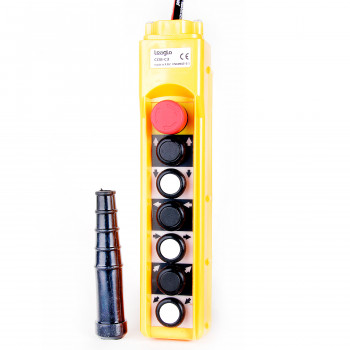 COB-C3 Vinç Kumanda Butonu Acil Stop Butonlu Tek Hız 6 Yönlü IP65 4.5A 250V COB-C3 Vinç Kumanda Butonu Acil Stop Butonlu Tek Hız 6 Yönlü IP65 4.5A 250V