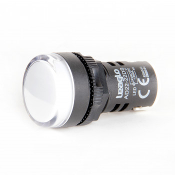 AD22-22DS--23W 22mm Yuvarlak Gövdeli Plastik Sinyal Lambası Beyaz LED Işıklı 24V AC /DC AD22-22DS--23W 22mm Yuvarlak Gövdeli Plastik Sinyal Lambası Beyaz LED Işıklı 24V AC /DC