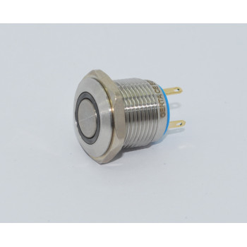 16mm Düz Kafa Kısa Gövde Işıklı Metal Buton Yaylı 4pin 12-24VDC