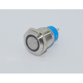 16mm Düz Kafa Kısa Gövde Işıklı Metal Buton Kalıcı 4pin 12-24VDC