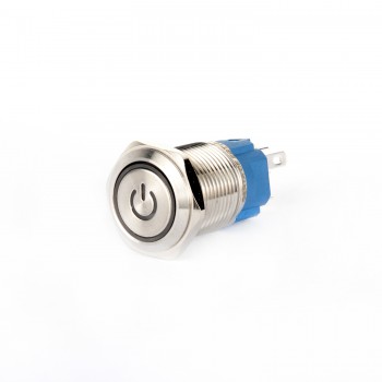 EGT16-271-P-BD 16mm Düz Yaylı Mavi Power Işıklı Metal Buton EGT16-271-P-BD 16mm Düz Yaylı Mavi Power Işıklı Metal Buton