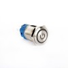 EGT16-271-P-BD 16mm Düz Yaylı Mavi Power Işıklı Metal Buton