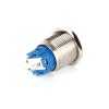 EGT19-271-P-BD 19mm Düz Yaylı Mavi Power Işıklı Metal Buton