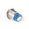 EGT19-371-BD 19mm Düz Kalıcı (Anahtarlı) Mavi Işıklı Metal Buton