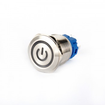 EGT19-371-P-BD 19mm Düz Kalıcı (Anahtarlı) Mavi Power Işıklı Metal Buton EGT19-371-P-BD 19mm Düz Kalıcı (Anahtarlı) Mavi Power Işıklı Metal Buton