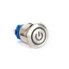EGT19-371-P-BD 19mm Düz Kalıcı (Anahtarlı) Mavi Power Işıklı Metal Buton
