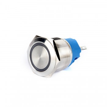 22mm Düz Kafa Işıklı Metal Buton Kalıcı 5pin 12-24VDC