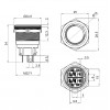 EGT22-371-WD 22mm Düz Kalıcı (Anahtarlı) Beyaz Işıklı Metal Buton