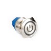 EGT22-371-P-BD 22mm Düz Kalıcı (Anahtarlı) Mavi Power Işıklı Metal Buton