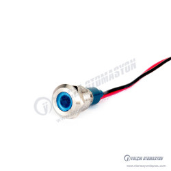 G10-130-15-BA2 10mm Metal Sinyal Lambası 15cm Kablolu 220V Mavi