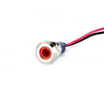 10mm Metal Gövde Led Sinyal Lambası 15cm Kablolu IP67 12-24VDC