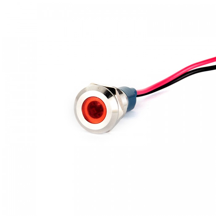 G10-130-15-RD 10mm Metal Sinyal Lambası 15cm Kablolu 6-24V Kırmızı G10-130-15-RD 10mm Metal Sinyal Lambası 15cm Kablolu 6-24V Kırmızı