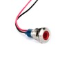 G10-130-15-RD 10mm Metal Sinyal Lambası 15cm Kablolu 6-24V Kırmızı