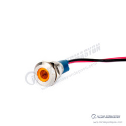 G10-130-15-YA2 10mm Metal Sinyal Lambası 15cm Kablolu 220V Sarı G10-130-15-YA2 10mm Metal Sinyal Lambası 15cm Kablolu 220V Sarı