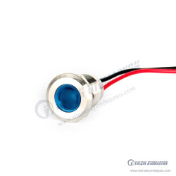 G12-130-15-BA2 12mm Metal Sinyal Lambası 15cm Kablolu 220V Mavi