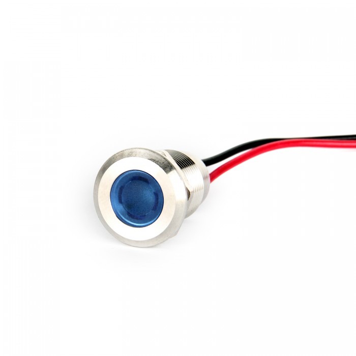 G12-130-15-BD 12mm Metal Sinyal Lambası 15cm Kablolu 6-24V Mavi G12-130-15-BD 12mm Metal Sinyal Lambası 15cm Kablolu 6-24V Mavi