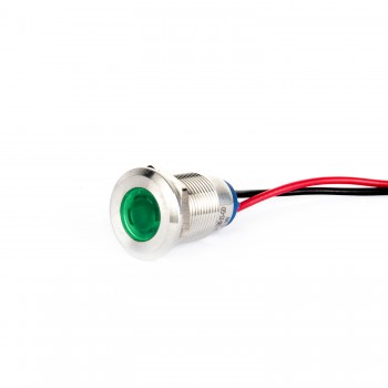 G12-130-15-GA2 12mm Metal Sinyal Lambası 15cm Kablolu 220V Yeşil G12-130-15-GA2 12mm Metal Sinyal Lambası 15cm Kablolu 220V Yeşil