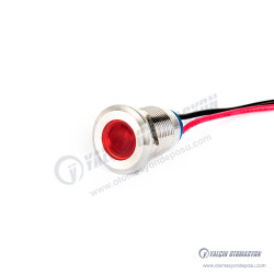 G12-130-15-RA2 12mm Metal Sinyal Lambası 15cm Kablolu 220V Kırmızı G12-130-15-RA2 12mm Metal Sinyal Lambası 15cm Kablolu 220V Kırmızı