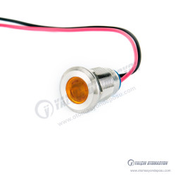 G12-130-15-YD 12mm Metal Sinyal Lambası 15cm Kablolu 6-24V Sarı G12-130-15-YD 12mm Metal Sinyal Lambası 15cm Kablolu 6-24V Sarı