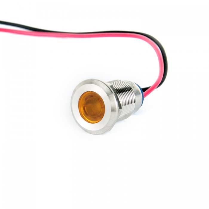 G12-130-15-YD 12mm Metal Sinyal Lambası 15cm Kablolu 6-24V Sarı G12-130-15-YD 12mm Metal Sinyal Lambası 15cm Kablolu 6-24V Sarı