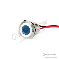 G14-130-15-BA2 14mm Metal Sinyal Lambası 15cm Kablolu 220V Mavi