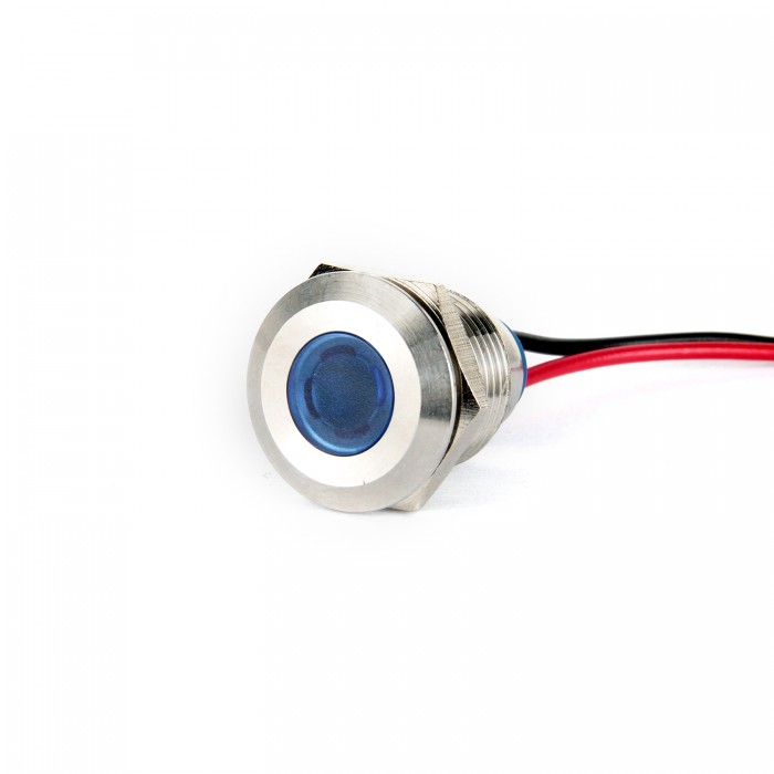 G14-130-15-BA2 14mm Metal Sinyal Lambası 15cm Kablolu 220V Mavi G14-130-15-BA2 14mm Metal Sinyal Lambası 15cm Kablolu 220V Mavi