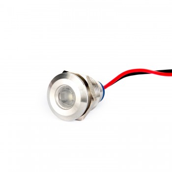 14mm Metal Gövde Led Sinyal Lambası 15cm Kablolu IP67 220VAC