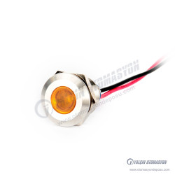 G14-130-15-YD 14mm Metal Sinyal Lambası 15cm Kablolu 6-24V Sarı G14-130-15-YD 14mm Metal Sinyal Lambası 15cm Kablolu 6-24V Sarı