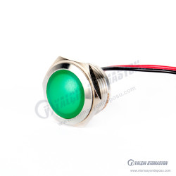 G16-170LT-GD 16mm Metal Sinyal Lambası 15cm Kablolu 6-24V Yeşil G16-170LT-GD 16mm Metal Sinyal Lambası 15cm Kablolu 6-24V Yeşil