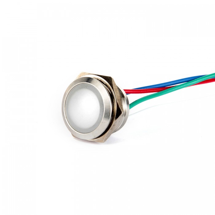 G16-170LT-RGBD (-) 16mm Metal Sinyal Lambası 15cm Kablolu 6-24V 3 Renk Katot G16-170LT-RGBD (-) 16mm Metal Sinyal Lambası 15cm Kablolu 6-24V 3 Renk Katot