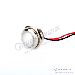 G16-170LT-WD 16mm Metal Sinyal Lambası 15cm Kablolu 6-24V Beyaz G16-170LT-WD 16mm Metal Sinyal Lambası 15cm Kablolu 6-24V Beyaz