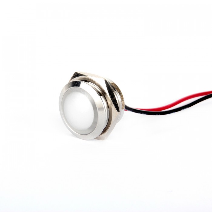 G16-170LT-WD 16mm Metal Sinyal Lambası 15cm Kablolu 6-24V Beyaz G16-170LT-WD 16mm Metal Sinyal Lambası 15cm Kablolu 6-24V Beyaz