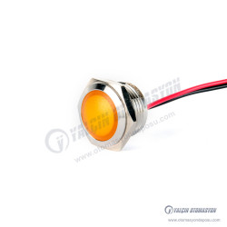 G16-170LT-YD 16mm Metal Sinyal Lambası 15cm Kablolu 6-24V Sarı G16-170LT-YD 16mm Metal Sinyal Lambası 15cm Kablolu 6-24V Sarı