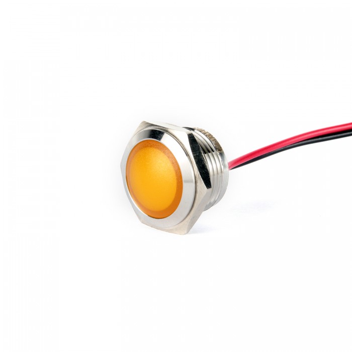 G16-170LT-YD 16mm Metal Sinyal Lambası 15cm Kablolu 6-24V Sarı G16-170LT-YD 16mm Metal Sinyal Lambası 15cm Kablolu 6-24V Sarı