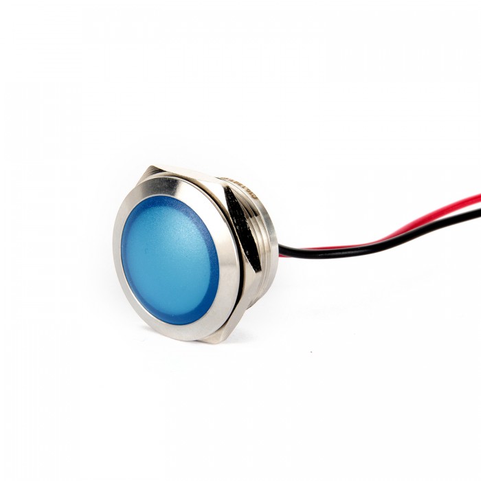 G19-170LT-BD 19mm Metal Sinyal Lambası 15cm Kablolu 6-24V Mavi G19-170LT-BD 19mm Metal Sinyal Lambası 15cm Kablolu 6-24V Mavi