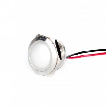 19mm Metal Gövde Led Sinyal Lambası 15cm Kablolu IP67 12-24VDC