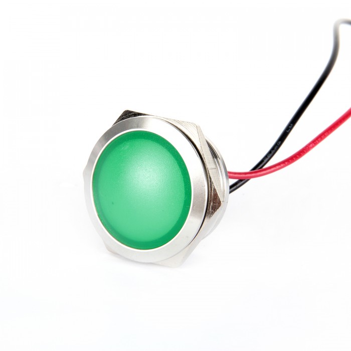 G22-170LT-GD 22mm Metal Sinyal Lambası 15cm Kablolu 6-24V Yeşil G22-170LT-GD 22mm Metal Sinyal Lambası 15cm Kablolu 6-24V Yeşil