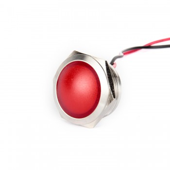 22mm Metal Gövde Led Sinyal Lambası 15cm Kablolu IP67 12-24VDC