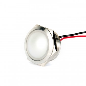 G22-170LT-WD 22mm Metal Sinyal Lambası 15cm Kablolu 6-24V Beyaz 