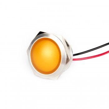 G22-170LT-YD 22mm Metal Sinyal Lambası 15cm Kablolu 6-24V Sarı
