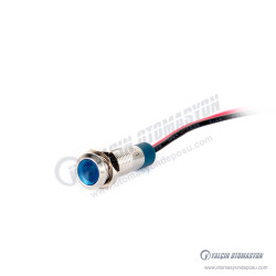 G6-130-15-BA2 6mm Metal Sinyal Lambası 15cm Kablolu 220V Mavi