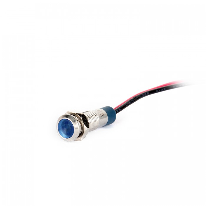 G6-130-15-BD 6mm Metal Sinyal Lambası 15cm Kablolu 6-24V Mavi G6-130-15-BD 6mm Metal Sinyal Lambası 15cm Kablolu 6-24V Mavi