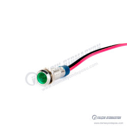 G6-130-15-GA2 6mm Metal Sinyal Lambası 15cm Kablolu 220V Yeşil G6-130-15-GA2 6mm Metal Sinyal Lambası 15cm Kablolu 220V Yeşil