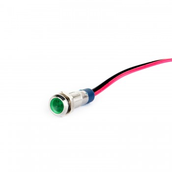 G6-130-15-GA2 6mm Metal Sinyal Lambası 15cm Kablolu 220V Yeşil