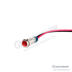 G6-130-15-RA2 6mm Metal Sinyal Lambası 15cm Kablolu 220V Kırmızı G6-130-15-RA2 6mm Metal Sinyal Lambası 15cm Kablolu 220V Kırmızı