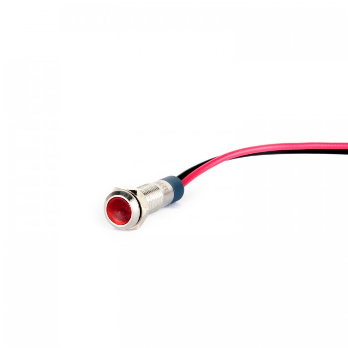 G6-130-15-RD 6mm Metal Sinyal Lambası 15cm Kablolu 6-24V Kırmızı G6-130-15-RD 6mm Metal Sinyal Lambası 15cm Kablolu 6-24V Kırmızı