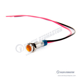 G6-130-15-YD 6mm Metal Sinyal Lambası 15cm Kablolu 6-24V Sarı G6-130-15-YD 6mm Metal Sinyal Lambası 15cm Kablolu 6-24V Sarı