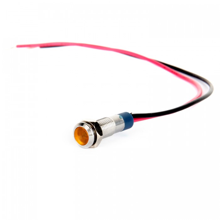 G6-130-15-YD 6mm Metal Sinyal Lambası 15cm Kablolu 6-24V Sarı G6-130-15-YD 6mm Metal Sinyal Lambası 15cm Kablolu 6-24V Sarı