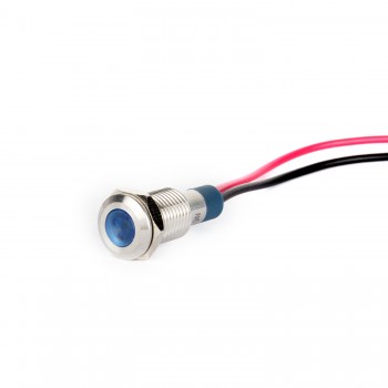 G8-130-15-BA2 8mm Metal Sinyal Lambası 15cm Kablolu 220V Mavi