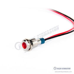 G8-130-15-RD 8mm Metal Sinyal Lambası 15cm Kablolu 6-24V Kırmızı G8-130-15-RD 8mm Metal Sinyal Lambası 15cm Kablolu 6-24V Kırmızı
